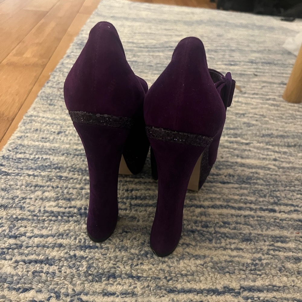 MIU MIU platform buckle purple heels - Picture 4 of 7